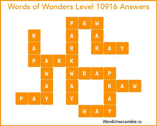 Words of Wonders Level 10916 Answers