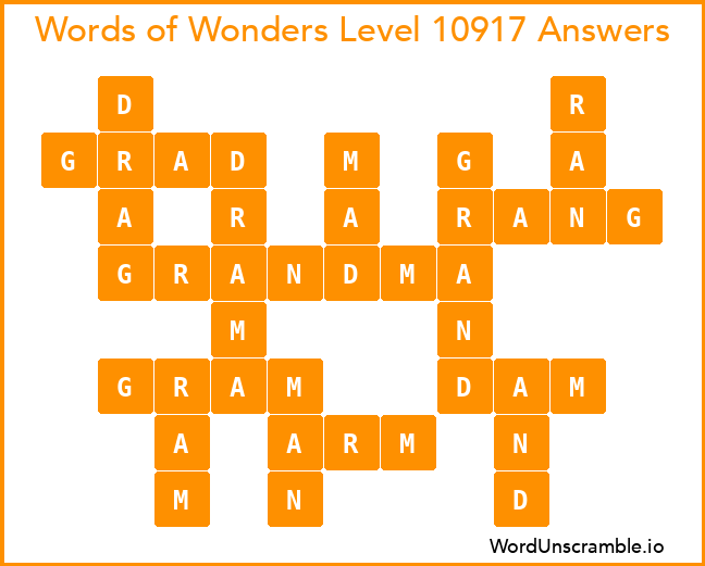Words of Wonders Level 10917 Answers