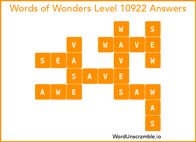 Words of Wonders Level 10922 Answers