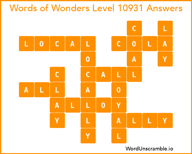 Words of Wonders Level 10931 Answers