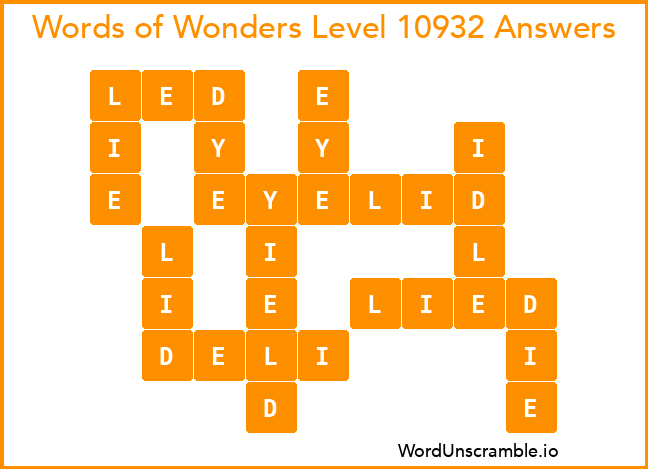 Words of Wonders Level 10932 Answers