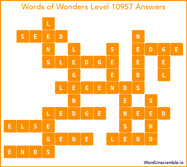 Words of Wonders Level 10957 Answers