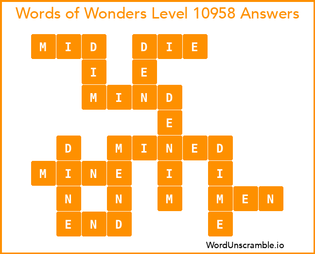 Words of Wonders Level 10958 Answers