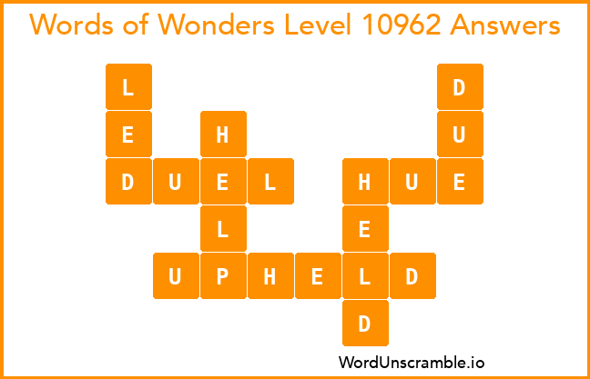 Words of Wonders Level 10962 Answers