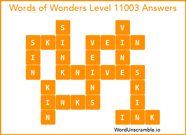 Words of Wonders Level 11003 Answers