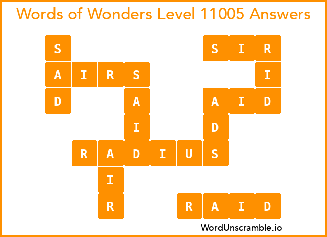 Words of Wonders Level 11005 Answers