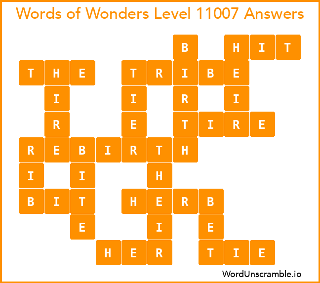 Words of Wonders Level 11007 Answers