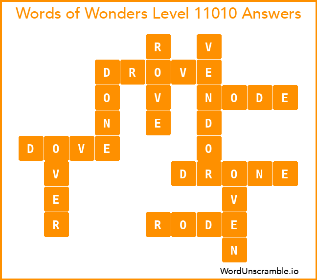 Words of Wonders Level 11010 Answers
