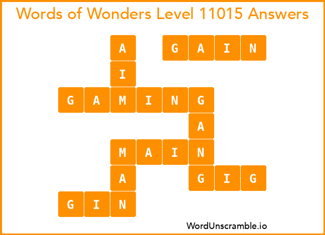 Words of Wonders Level 11015 Answers