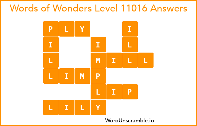 Words of Wonders Level 11016 Answers