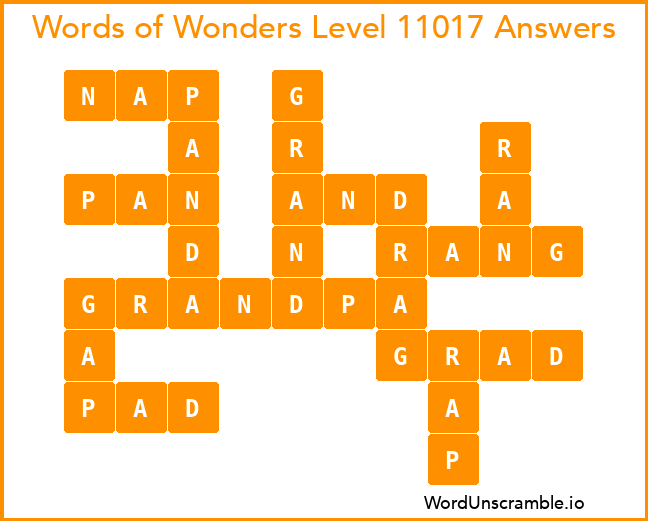 Words of Wonders Level 11017 Answers