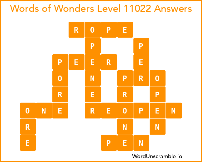 Words of Wonders Level 11022 Answers