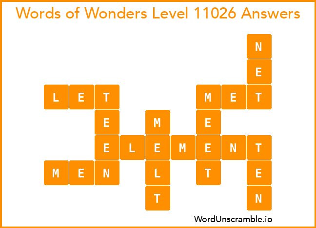 Words of Wonders Level 11026 Answers
