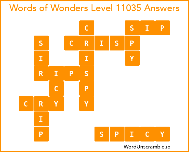 Words of Wonders Level 11035 Answers