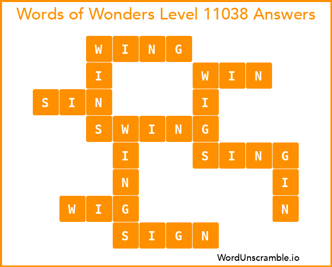 Words of Wonders Level 11038 Answers