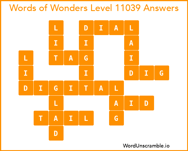 Words of Wonders Level 11039 Answers