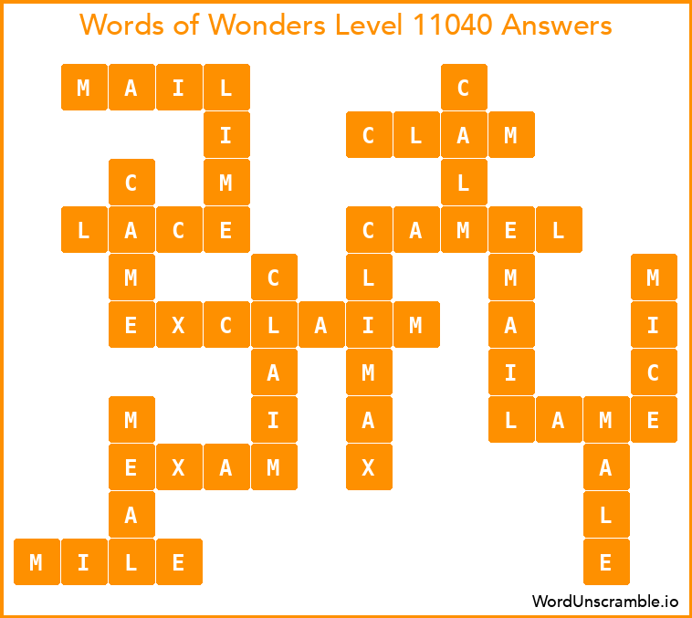 Words of Wonders Level 11040 Answers