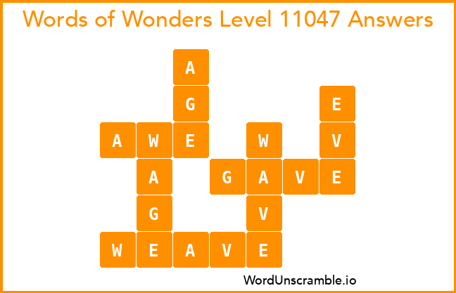 Words of Wonders Level 11047 Answers
