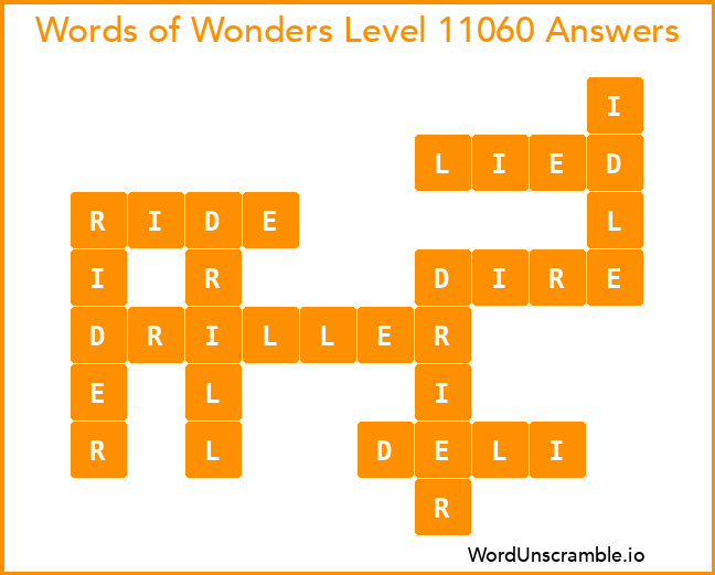 Words of Wonders Level 11060 Answers