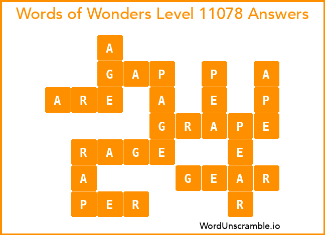 Words of Wonders Level 11078 Answers