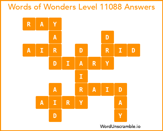 Words of Wonders Level 11088 Answers