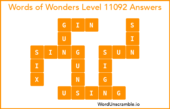 Words of Wonders Level 11092 Answers