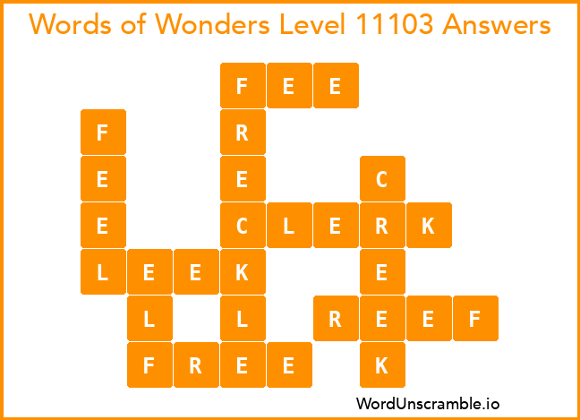 Words of Wonders Level 11103 Answers