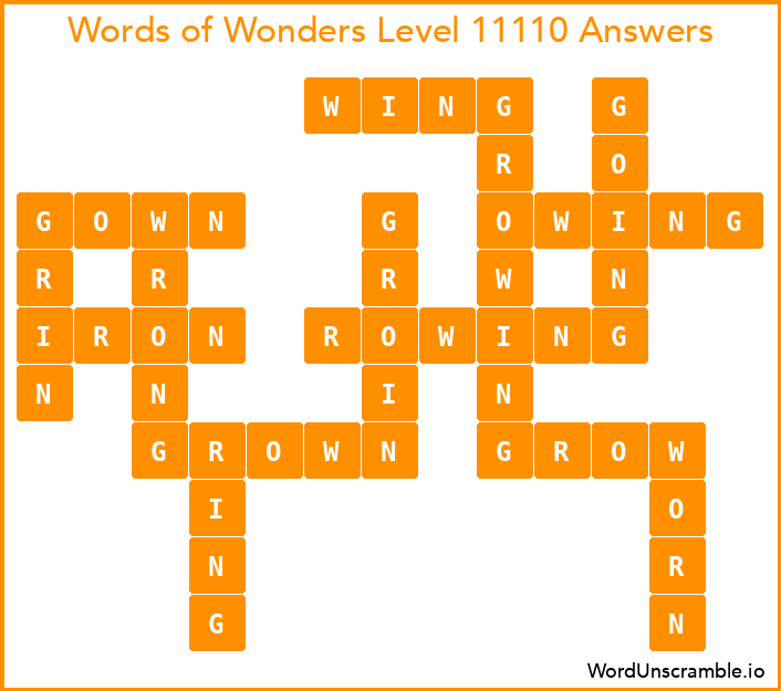 Words of Wonders Level 11110 Answers