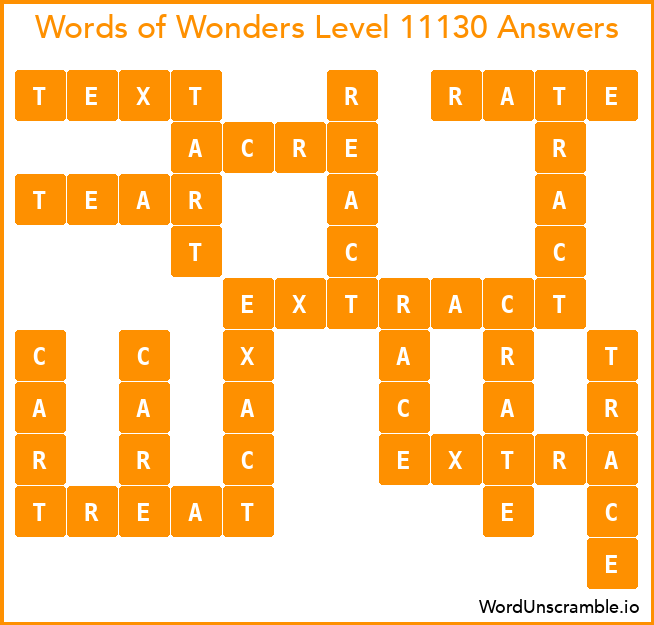 Words of Wonders Level 11130 Answers