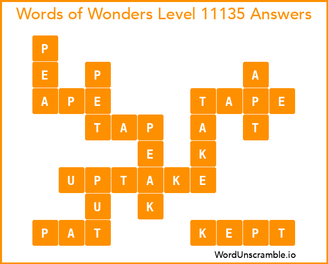 Words of Wonders Level 11135 Answers