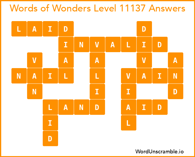 Words of Wonders Level 11137 Answers