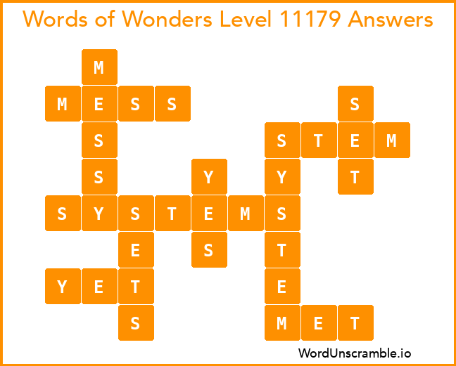 Words of Wonders Level 11179 Answers
