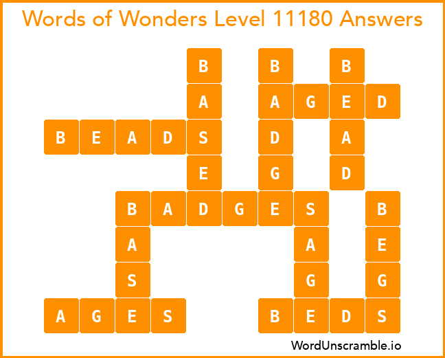 Words of Wonders Level 11180 Answers