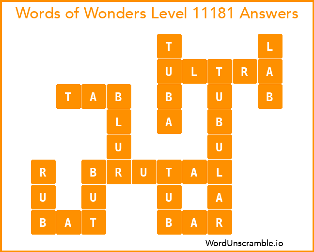 Words of Wonders Level 11181 Answers