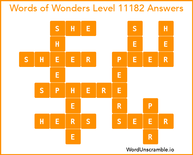 Words of Wonders Level 11182 Answers