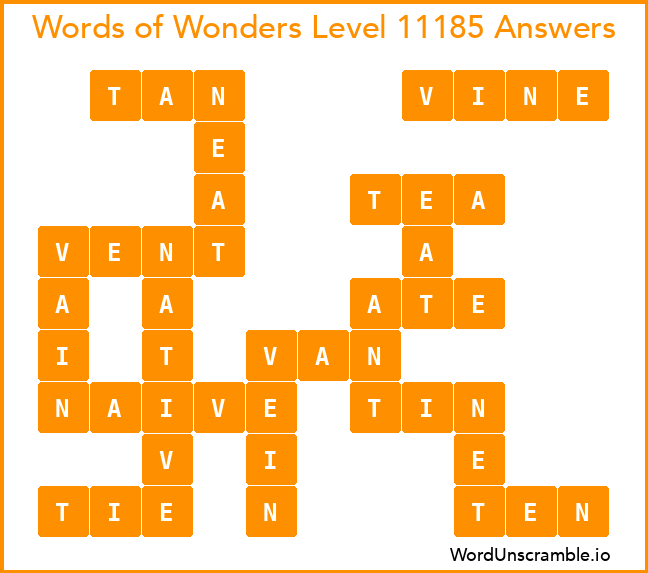Words of Wonders Level 11185 Answers