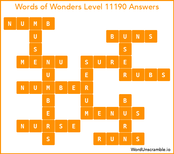 Words of Wonders Level 11190 Answers