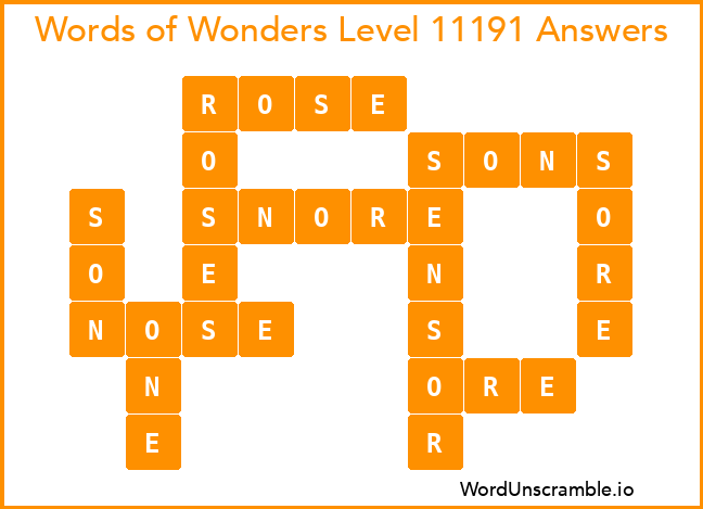Words of Wonders Level 11191 Answers