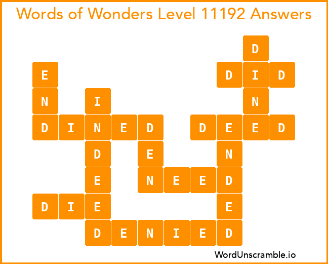 Words of Wonders Level 11192 Answers