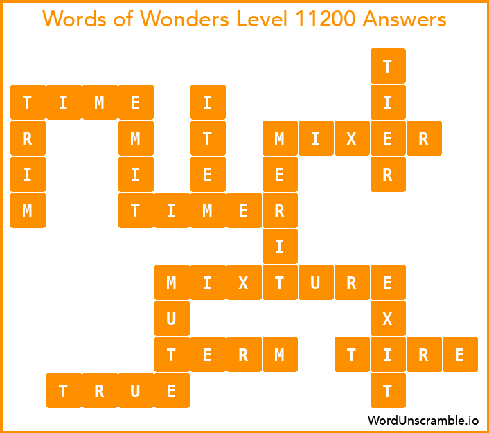 Words of Wonders Level 11200 Answers