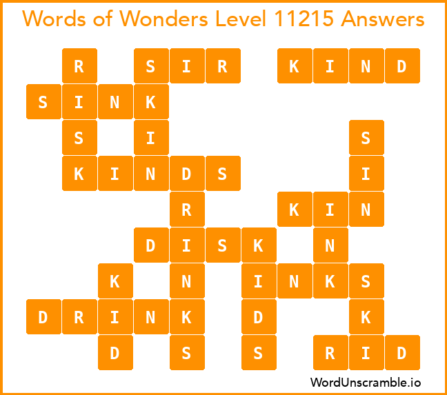 Words of Wonders Level 11215 Answers