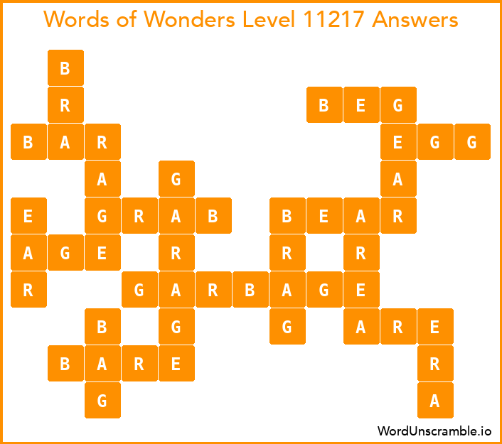 Words of Wonders Level 11217 Answers
