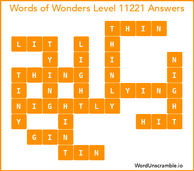 Words of Wonders Level 11221 Answers