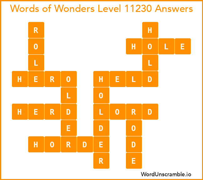 Words of Wonders Level 11230 Answers
