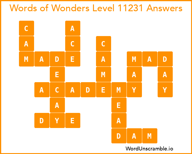 Words of Wonders Level 11231 Answers