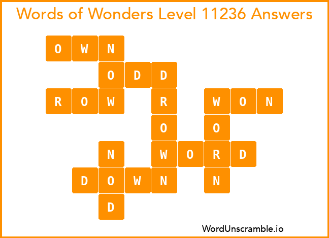 Words of Wonders Level 11236 Answers