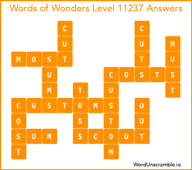 Words of Wonders Level 11237 Answers