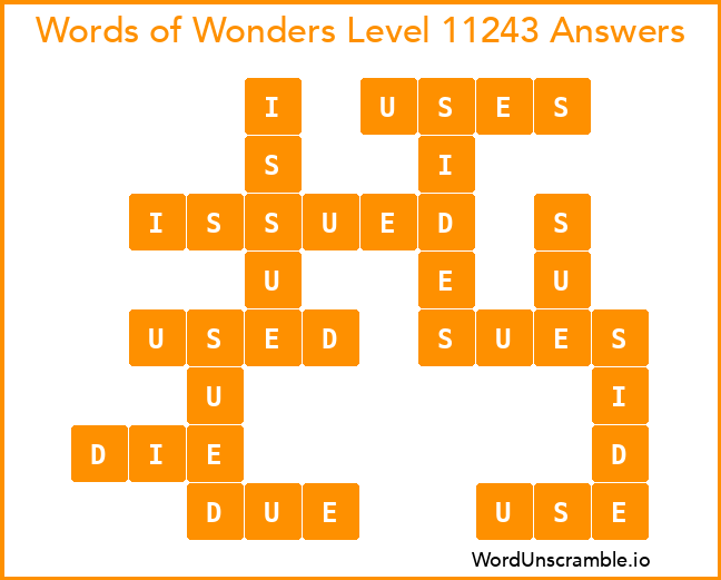 Words of Wonders Level 11243 Answers