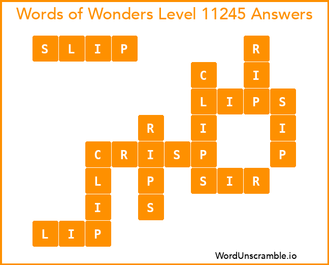 Words of Wonders Level 11245 Answers