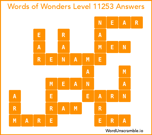 Words of Wonders Level 11253 Answers
